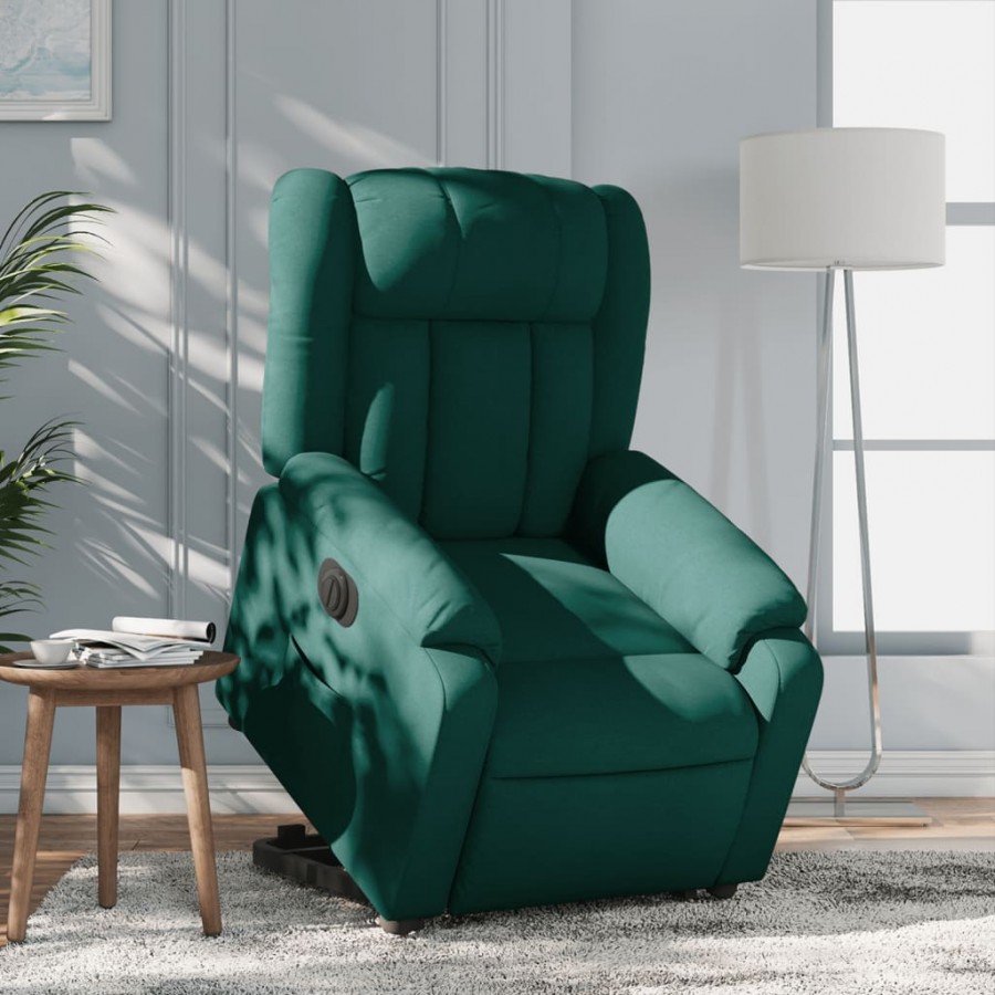 Fauteuil inclinable électrique vert foncé tissu