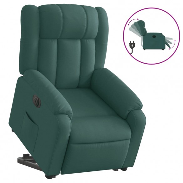 Fauteuil inclinable électrique vert foncé tissu