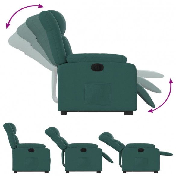 Fauteuil inclinable électrique vert foncé tissu