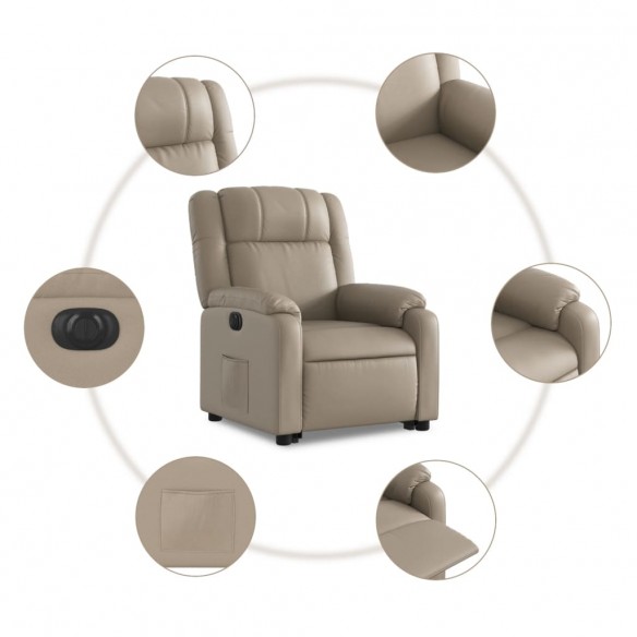 Fauteuil inclinable électrique cappuccino similicuir