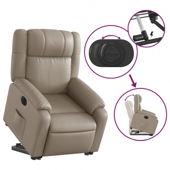 Fauteuil inclinable électrique cappuccino similicuir