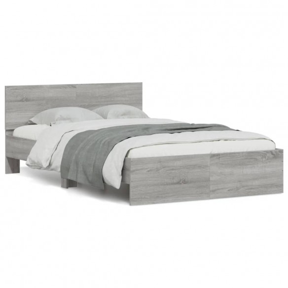 Cadre de lit avec tête de lit sonoma gris 120x190 cm