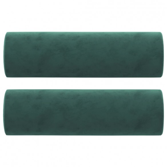 Canapé 2 places avec oreillers vert foncé 140 cm velours
