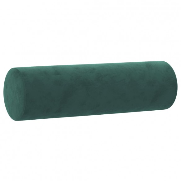 Canapé 2 places avec oreillers vert foncé 140 cm velours