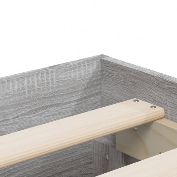 Cadre de lit et tiroirs sonoma gris 200x200cm bois d'ingénierie