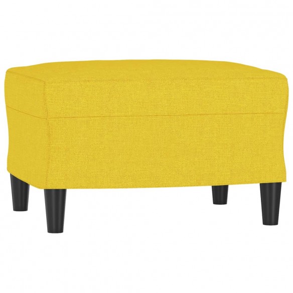 Canapé à 3 places avec repose-pieds Jaune clair 180 cm Tissu