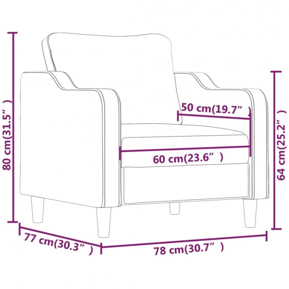 Fauteuil Jaune clair 60 cm Tissu