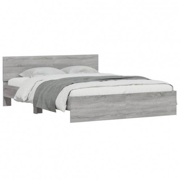 Cadre de lit avec tête de lit sonoma gris 140x190 cm