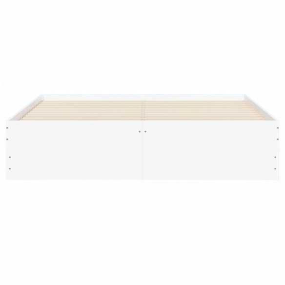 Cadre de lit avec tiroirs blanc 140x190cm bois d'ingénierie
