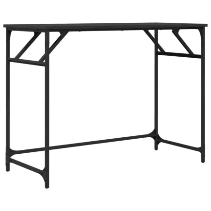 Bureau noir 100x45x76 cm bois ingénierie acier enduit de poudre 2