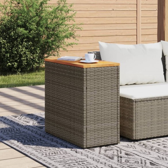 Table d'appoint de jardin dessus en bois gris 58x27,5x55 cm