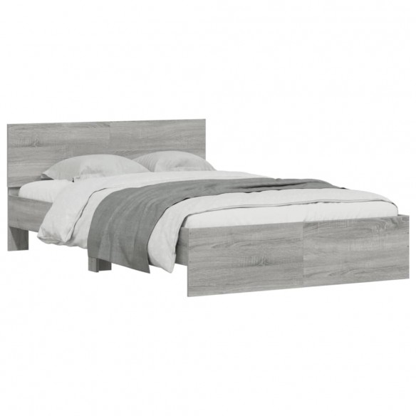 Cadre de lit avec tête de lit sonoma gris 135x190 cm