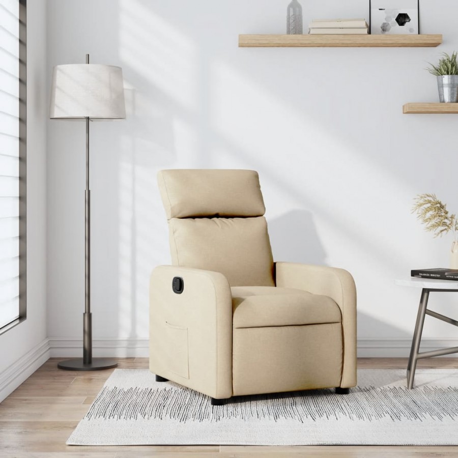 Fauteuil inclinable Crème Tissu