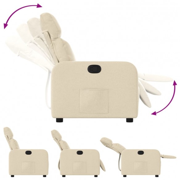 Fauteuil inclinable Crème Tissu