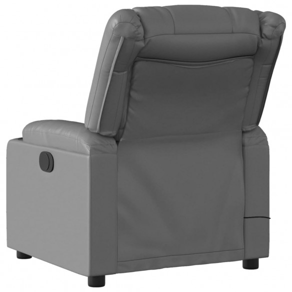 Fauteuil de massage inclinable électrique gris similicuir