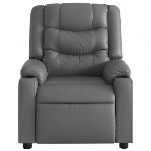 Fauteuil de massage inclinable électrique gris similicuir