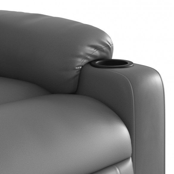 Fauteuil de massage inclinable électrique gris similicuir