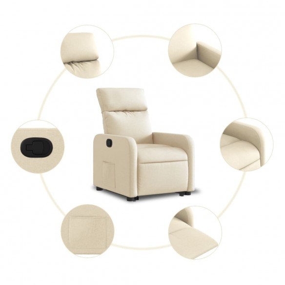 Fauteuil inclinable Crème Tissu