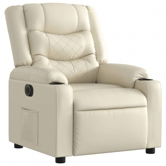 Fauteuil inclinable électrique Crème Similicuir