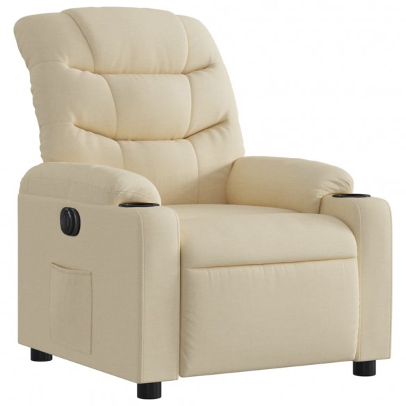 Fauteuil inclinable électrique Crème Tissu