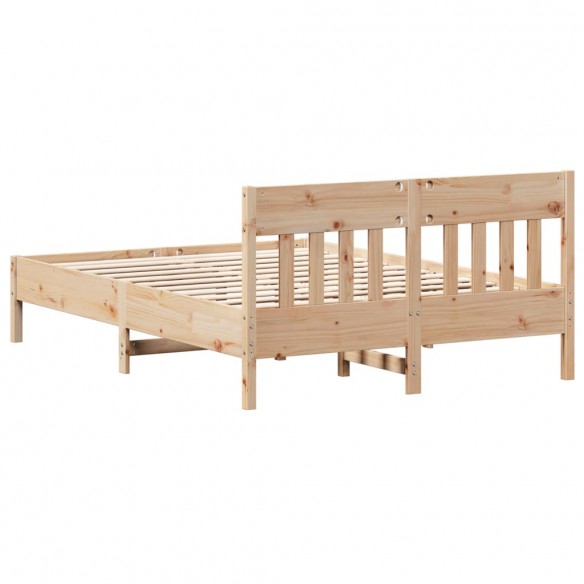 Cadre de lit avec tête de lit 120x190 cm bois de pin massif