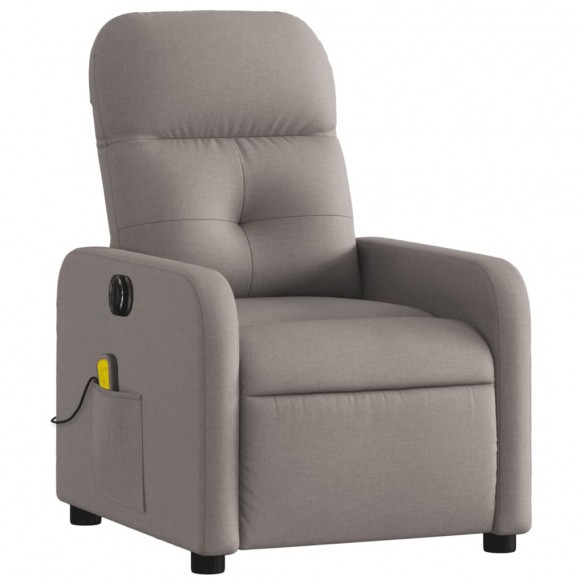 Fauteuil de massage inclinable électrique Taupe Tissu