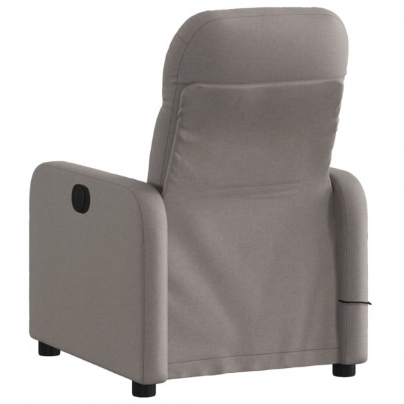 Fauteuil de massage inclinable électrique Taupe Tissu