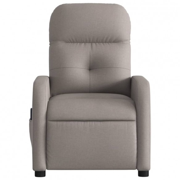 Fauteuil de massage inclinable électrique Taupe Tissu