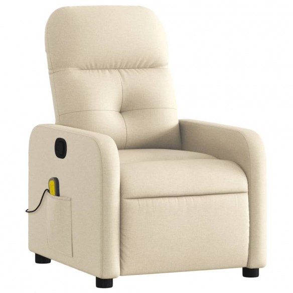 Fauteuil de massage inclinable Crème Tissu