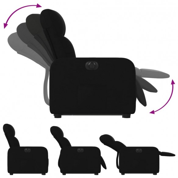 Fauteuil inclinable électrique noir tissu