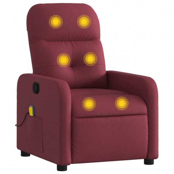 Fauteuil de massage inclinable Rouge bordeaux Tissu