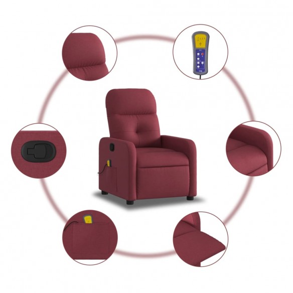 Fauteuil de massage inclinable Rouge bordeaux Tissu