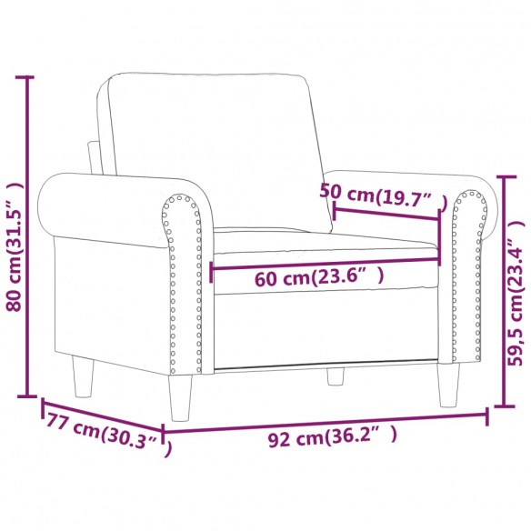 Fauteuil Cappuccino 60 cm Similicuir