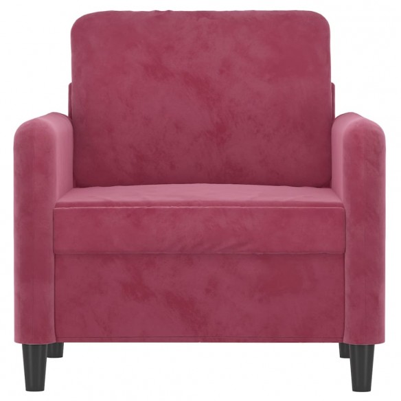 Fauteuil Rouge bordeaux 60 cm Velours