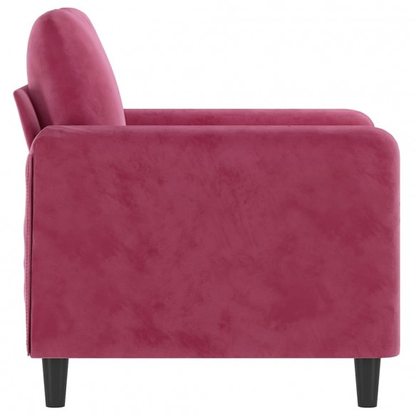 Fauteuil Rouge bordeaux 60 cm Velours