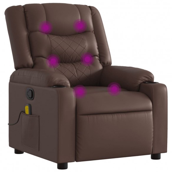 Fauteuil de massage inclinable Marron Similicuir