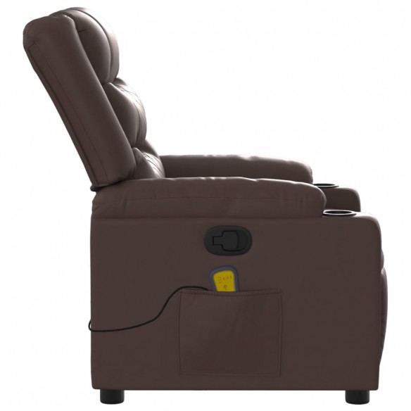 Fauteuil de massage inclinable Marron Similicuir