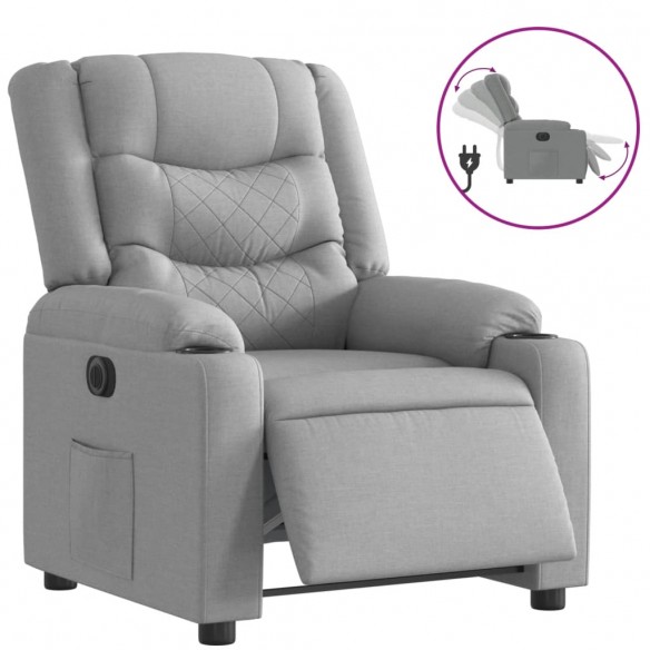 Fauteuil inclinable électrique Gris clair Tissu