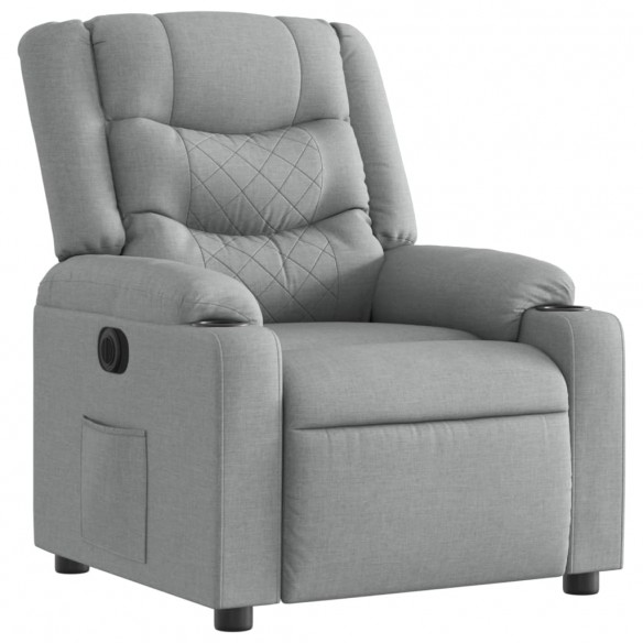 Fauteuil inclinable électrique Gris clair Tissu