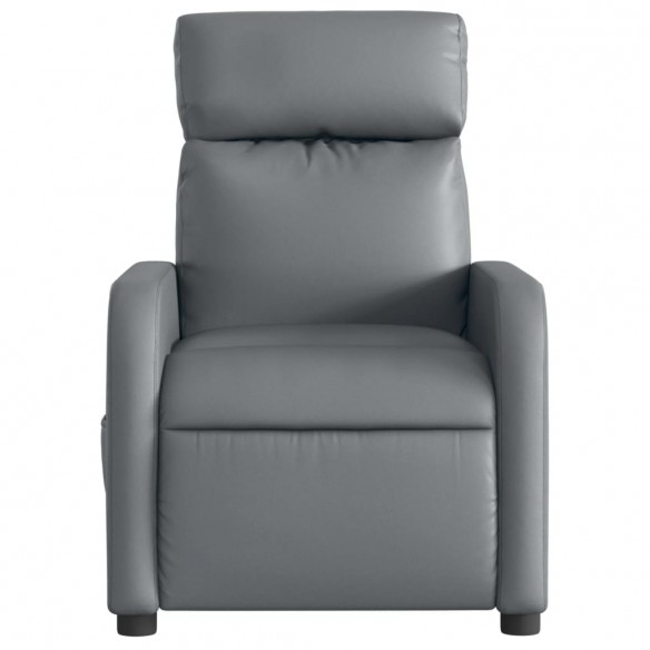 Fauteuil de massage inclinable électrique gris similicuir