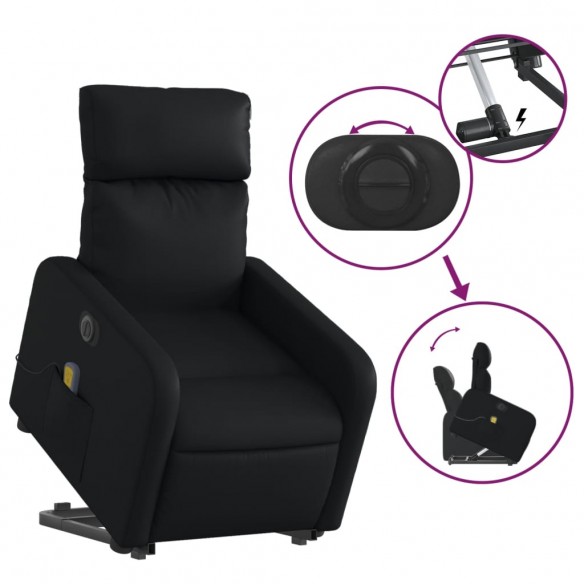 Fauteuil inclinable de massage électrique noir similicuir