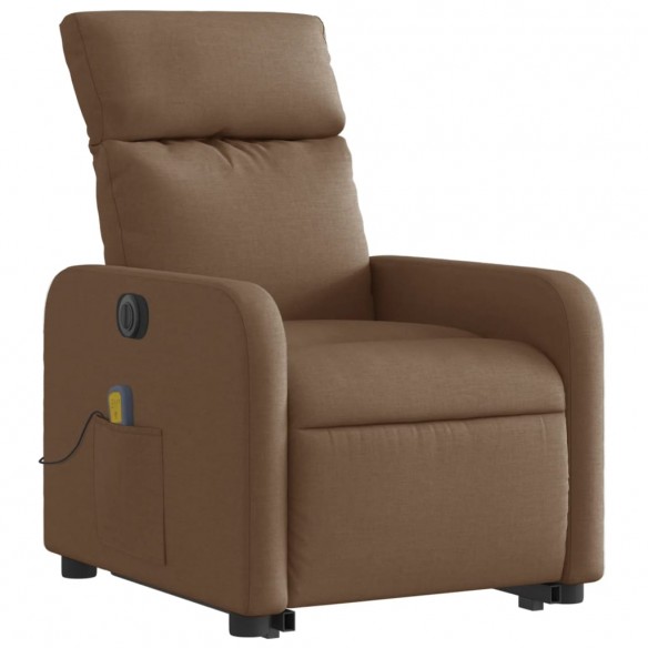 Fauteuil inclinable de massage électrique Marron Tissu