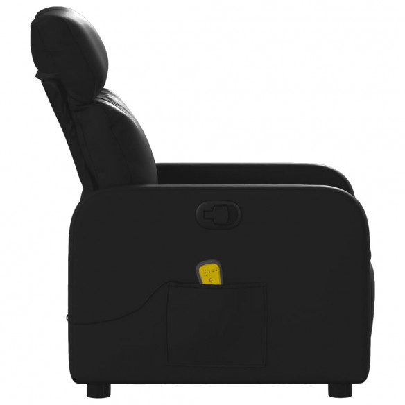 Fauteuil de massage inclinable Noir Similicuir