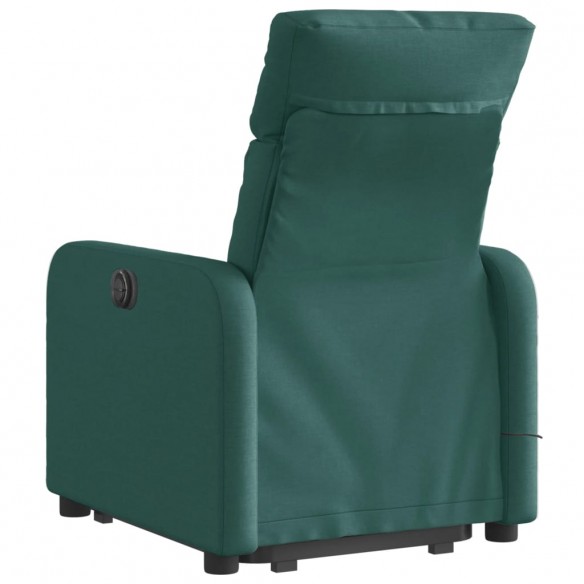 Fauteuil inclinable de massage électrique Vert foncé Tissu