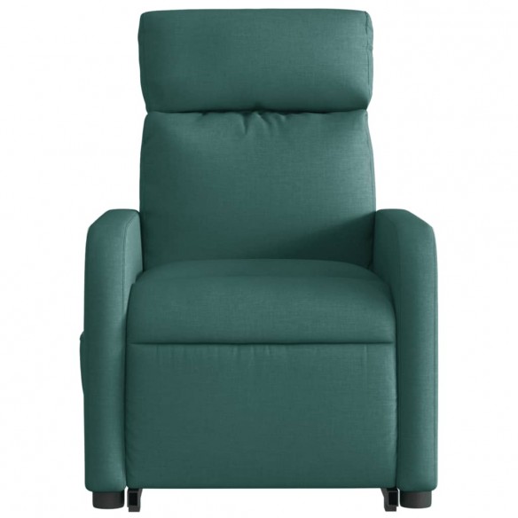 Fauteuil inclinable de massage électrique Vert foncé Tissu