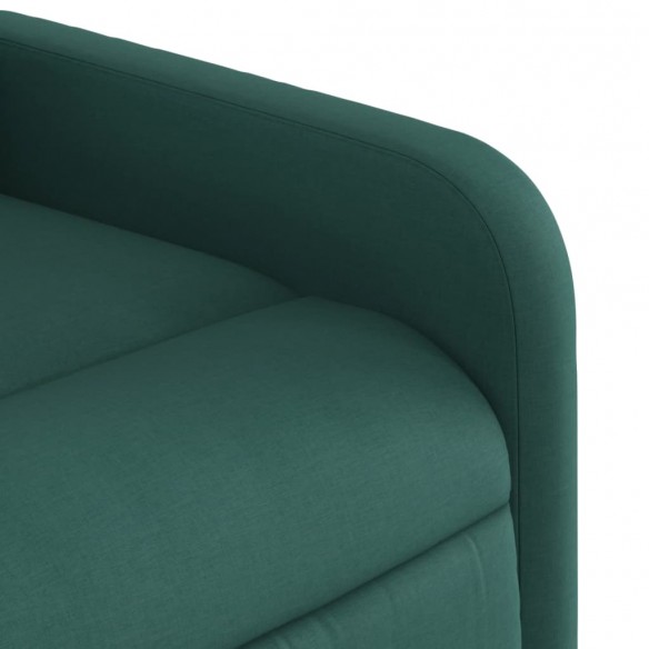 Fauteuil inclinable de massage électrique Vert foncé Tissu