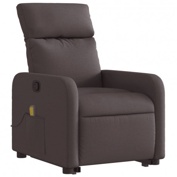 Fauteuil inclinable de massage Marron foncé Tissu