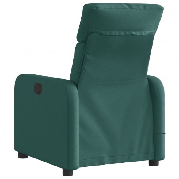 Fauteuil de massage inclinable électrique Vert foncé Tissu