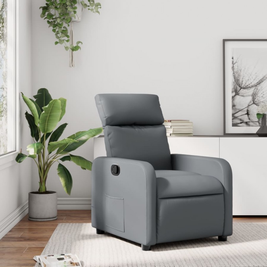 Fauteuil inclinable Gris Similicuir