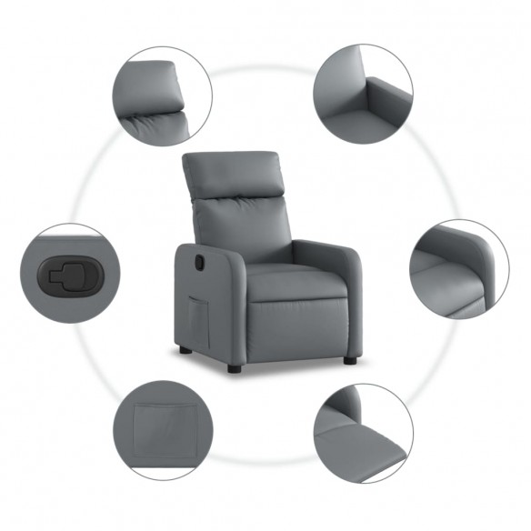 Fauteuil inclinable Gris Similicuir